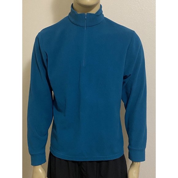 Sahalie Women's 1/4 Zip Medium Pullover Fleece Teal Blue - Picture 1 of 9